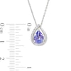 Thumbnail Image 2 of Pear-Shaped Tanzanite and 0.06 CT. T.W. Diamond Pendant in Sterling Silver