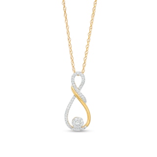 0.20 CT. T.W. Multi-Diamond Infinity Loop Pendant in 10K Gold