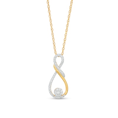 0.20 CT. T.W. Multi-Diamond Infinity Loop Pendant in 10K Gold