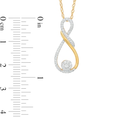 0.20 CT. T.W. Multi-Diamond Infinity Loop Pendant in 10K Gold