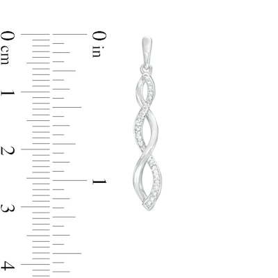 Diamond Accent Twist Drop Earrings in Sterling Silver