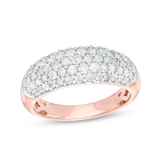 0.95 CT. T.W. Diamond Multi-Row Oblong Band in 10K Rose Gold