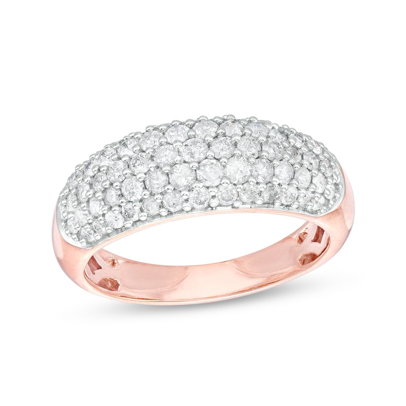 0.95 CT. T.W. Diamond Multi-Row Oblong Band in 10K Rose Gold|Peoples Jewellers