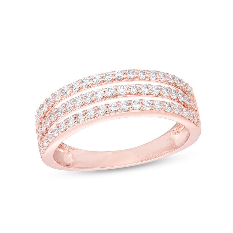 0.45 CT. T.W. Diamond Triple Row Band in 10K Rose Gold|Peoples Jewellers