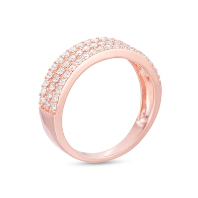 0.45 CT. T.W. Diamond Triple Row Band in 10K Rose Gold