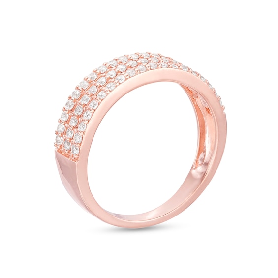 0.45 CT. T.W. Diamond Triple Row Band in 10K Rose Gold