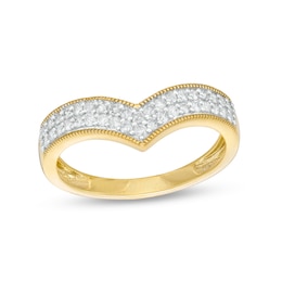 0.29 CT. T.W. Diamond Multi-Row Chevron Band in 10K Gold