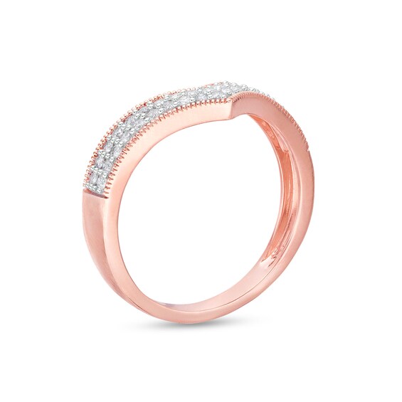 0.29 CT. T.W. Diamond Multi-Row Chevron Band in 10K Rose Gold