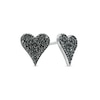 Thumbnail Image 0 of 0.10 CT. T.W. Black Multi-Diamond Heart Stud Earrings in Sterling Silver