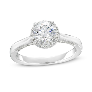 1.38 CT. T.W. Certified Lab-Created Diamond Frame Engagement Ring in 14K White Gold (F/SI2)