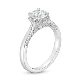 1.38 CT. T.W. Certified Lab-Created Diamond Frame Engagement Ring in 14K White Gold (F/SI2)