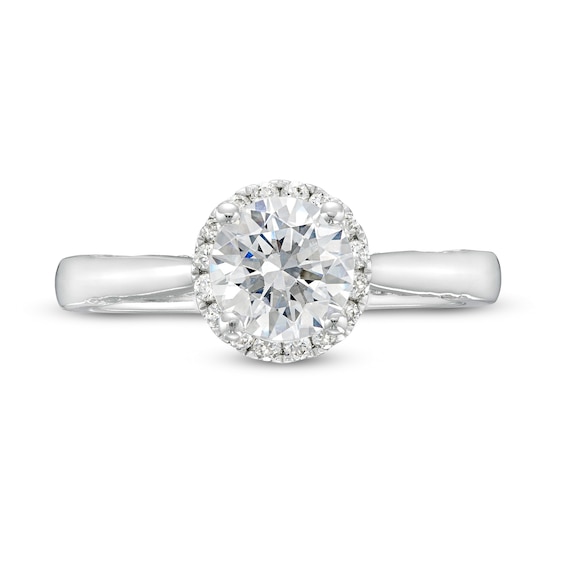 1.38 CT. T.W. Certified Lab-Created Diamond Frame Engagement Ring in 14K White Gold (F/SI2)