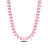 Pear-Shaped Pink Lab-Created Sapphire Tennis Necklace in Sterling Silver with Rose Rhodium