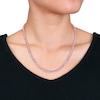 Pear-Shaped Pink Lab-Created Sapphire Tennis Necklace in Sterling Silver with Rose Rhodium