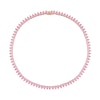 Pear-Shaped Pink Lab-Created Sapphire Tennis Necklace in Sterling Silver with Rose Rhodium