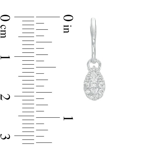 Forever Connected 0.40 CT. T.W. Pear-Shaped Diamond Frame Drop Earrings in Sterling Silver