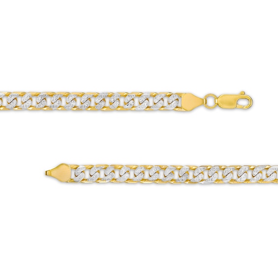 5.5mm Diamond-Cut Reversible Curb Chain Necklace in Hollow 10K Two-Tone Gold