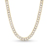 Thumbnail Image 0 of 5.5mm Diamond-Cut Reversible Curb Chain Necklace in Hollow 10K Two-Tone Gold - 22"