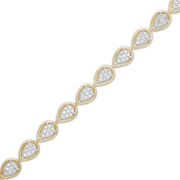 0.95 CT. T.W. Pear-Shaped Multi-Diamond Line Bracelet in 10K Gold