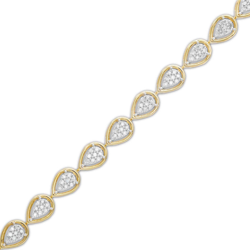 0.95 CT. T.W. Pear-Shaped Multi-Diamond Line Bracelet in 10K Gold|Peoples Jewellers