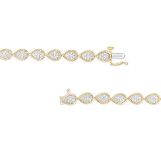 0.95 CT. T.W. Pear-Shaped Multi-Diamond Line Bracelet in 10K Gold