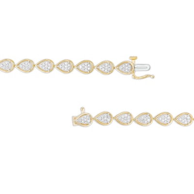 0.95 CT. T.W. Pear-Shaped Multi-Diamond Line Bracelet in 10K Gold