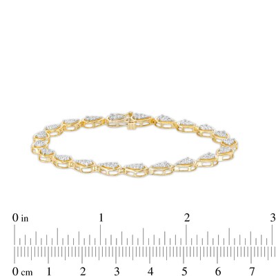 0.95 CT. T.W. Pear-Shaped Multi-Diamond Line Bracelet in 10K Gold