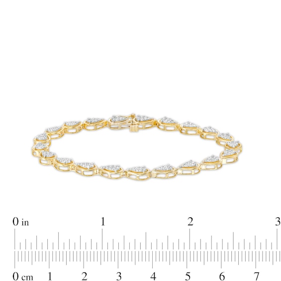 0.95 CT. T.W. Pear-Shaped Multi-Diamond Line Bracelet in 10K Gold