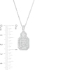 Thumbnail Image 2 of 0.95 CT. T.W. Emerald-Shaped Multi-Diamond Double Frame Pendant in 10K White Gold