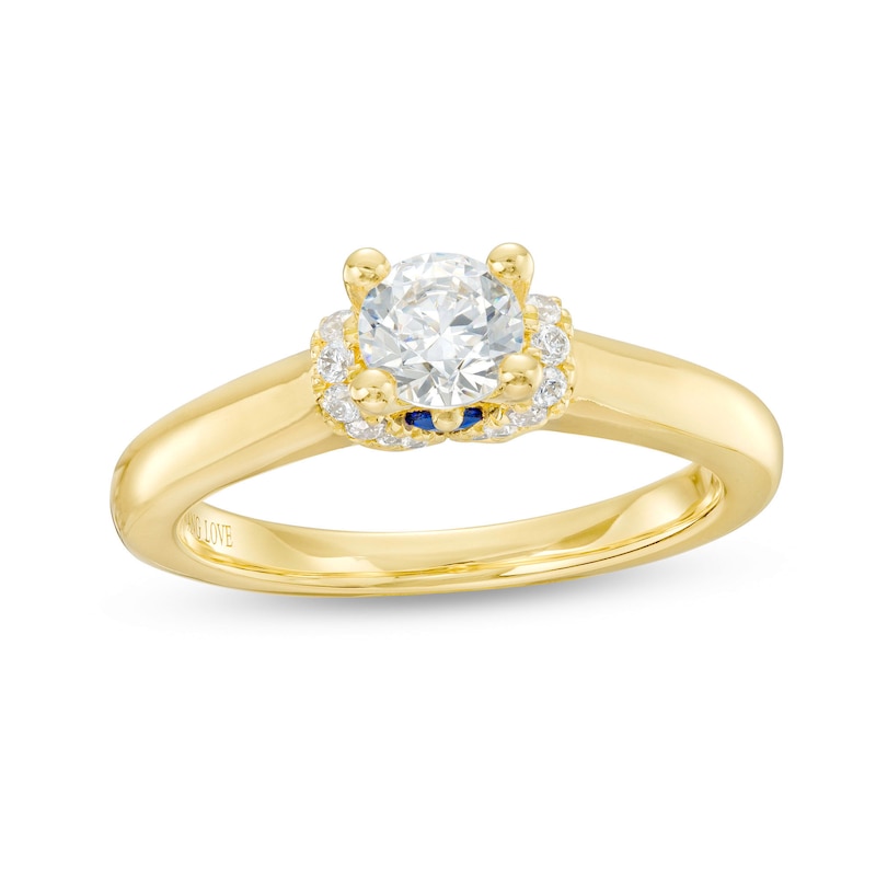 Main Image 1 of Vera Wang Love Collection 0.58 CT. T.W. Diamond Collar Engagement Ring in 14K Gold