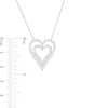 0.95 CT. T.W. Diamond Heart-in-Heart Necklace in 10K White Gold