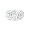 Thumbnail Image 3 of 1.95 CT. T.W. Multi-Diamond Frame Triple Flower Ring in 10K White Gold