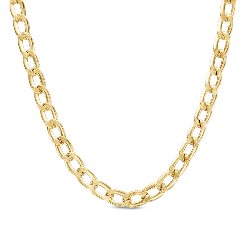 7.5mm Curb Chain Necklace in Hollow 14K Gold