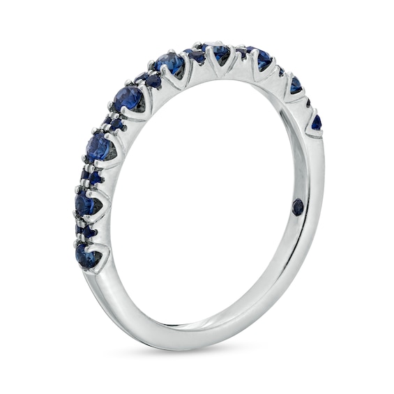 Vera Wang Love Collection Blue Sapphire Anniversary Band in 14K White Gold