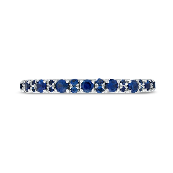 Vera Wang Love Collection Blue Sapphire Anniversary Band in 14K White Gold