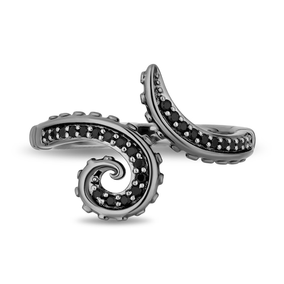 Enchanted Disney Villains Ursula 0.18 CT. T.W. Black Diamond Tentacle Ring in Sterling Silver with Black Rhodium