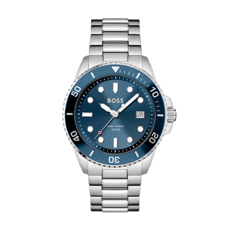 Men's Hugo Boss Ace Two-Tone Watch with Blue Dial (Model: 1513916)|Peoples Jewellers