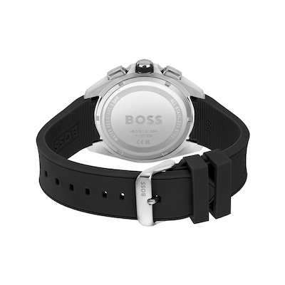 Men's Hugo Boss Volane Black Silicone Strap Chronograph Watch with Black Dial (Model: 1513953)