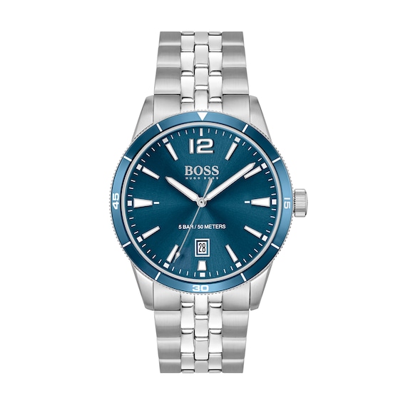 Men's Hugo Boss Drifter Two-Tone Watch with Blue Dial (Model: 1513902)