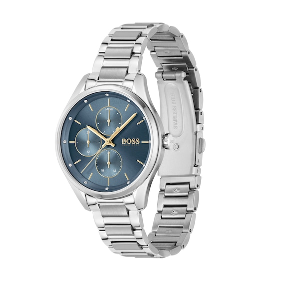 Ladies' Hugo Boss Grand Course Chronograph Watch with Blue Dial (Model: 1502583)