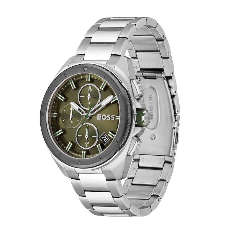 Men's Hugo Boss Volane Chronograph Watch with Green Dial (Model: 1513951)|Peoples Jewellers
