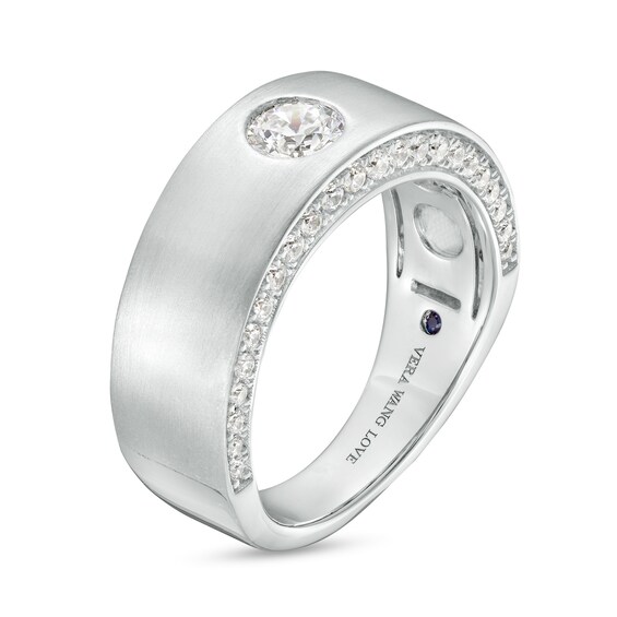 TRUE Lab-Created Diamonds by Vera Wang Love Men's 0.95 CT. T.W. Solitaire Wedding Band in 14K White Gold (F/SV2)