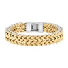 Men's 12.0mm Double Franco Chain Bracelet in Stainless Steel and Yellow Ion Plate - 8.5"