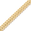 Men's 12.0mm Double Franco Chain Bracelet in Stainless Steel and Yellow Ion Plate - 8.5"