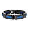 Thumbnail Image 0 of Men's 13.71mm Link Bracelet in Stainless Steel with Black and Blue Ion Plate - 8.5"