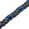 Thumbnail Image 1 of Men's 13.71mm Link Bracelet in Stainless Steel with Black and Blue Ion Plate - 8.5"
