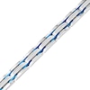 Thumbnail Image 1 of Men's 0.31 CT. T.W. Diamond Link Bracelet in Stainless Steel and Blue Ion Plate - 8.5"