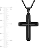 Thumbnail Image 1 of Men's 0.15 CT. T.W. Black Diamond Cross Pendant in Stainless Steel with Black Ion Plate - 24"