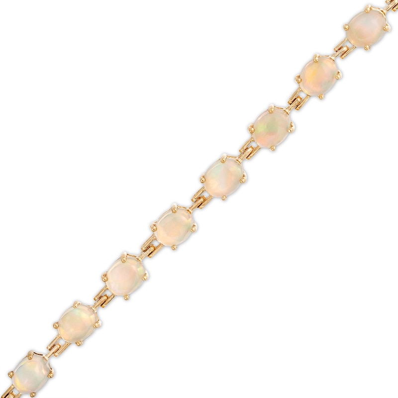 Oval Opal Link Line Bracelet in 10K Gold – 7.25"|Peoples Jewellers