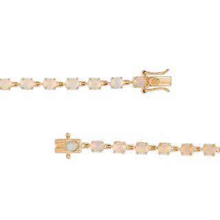 Oval Opal Link Line Bracelet in 10K Gold – 7.25"